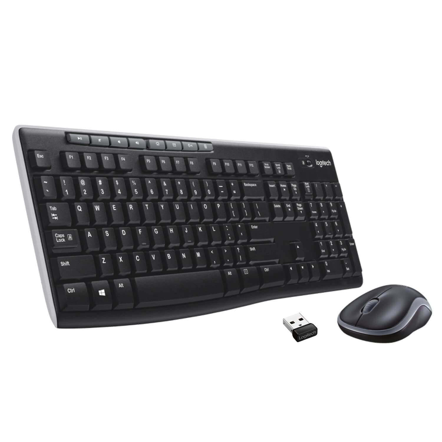 Logitech MK270r Wireless Keyboard and Mouse Combo for Windows, 2.4 GHz Wireless, Spill-resistant Design