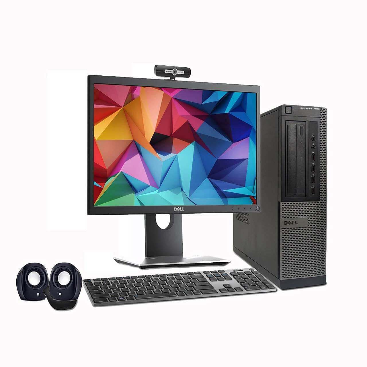 (Renewed) Dell Optiplex 19 Inch All in One Desktop Set, HD Monitor+Keyboard+Mouse+ HD Webcam+Mic+Speakers+Wifi+Display Port)